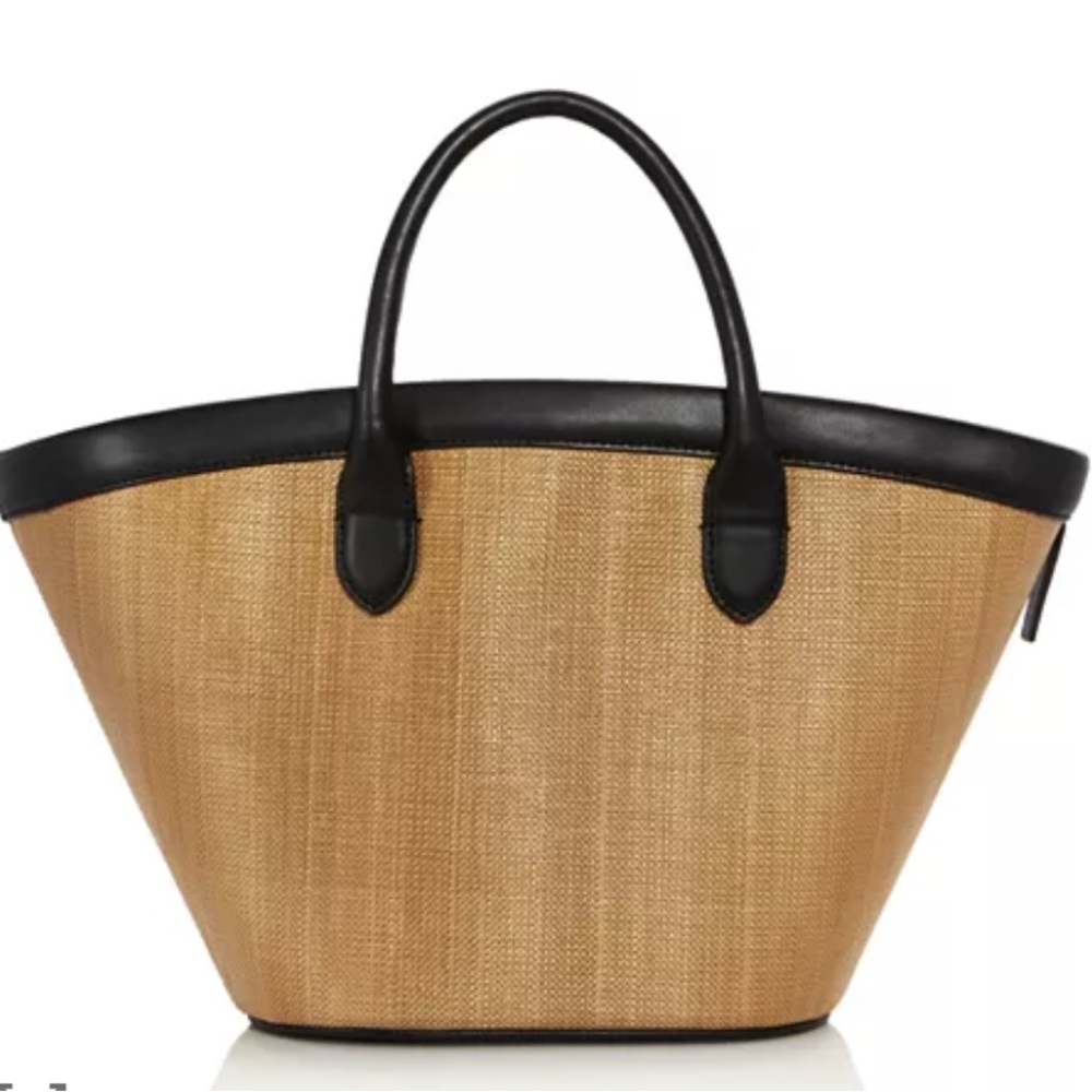 VASIC Canvas & Leather Tote Bag NWT Neutral Summer Marche Shopper $370